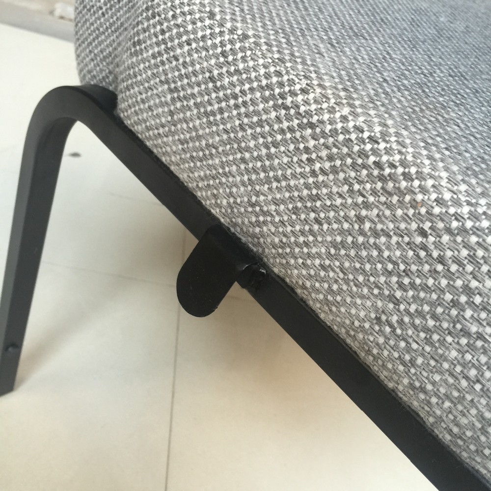 MHJ furniture - Grey Fabric 18.5 Upholstered Worship Chair For Church With Black Coating Church chair 21