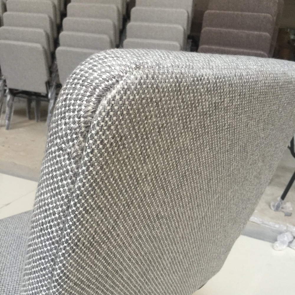 MHJ furniture - Grey Fabric 18.5 Upholstered Worship Chair For Church With Black Coating Church chair 17