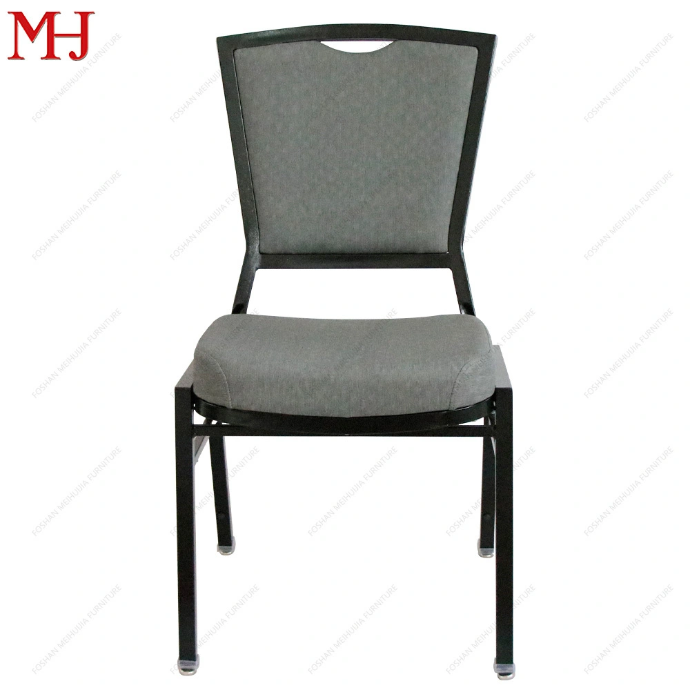 Luxury trendy metal frame black stackable wedding banquet chair 1