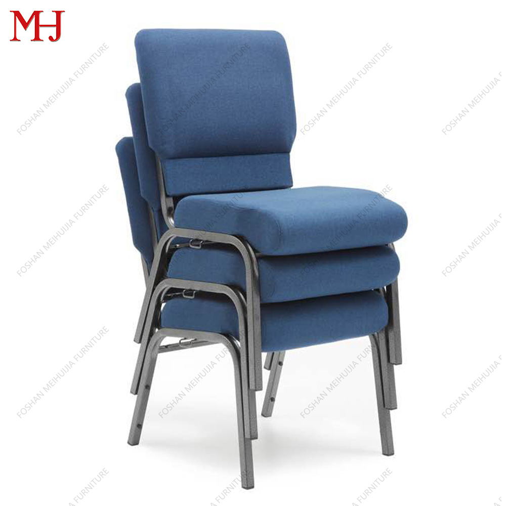 Factory Modern Cheap Popular Theater Navy Blue Stackable Church Chair 9