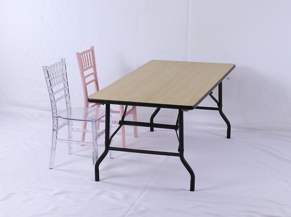 MHJ furniture - Hot Sale Fireproof Surface Plywood Rectangle Folding Long Table Tables 7