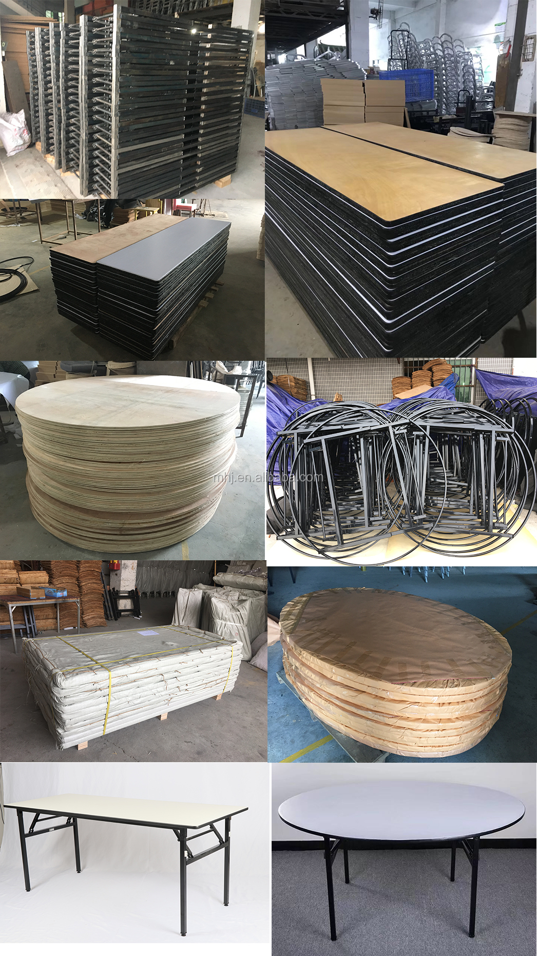 MHJ furniture - Factory Sale Pvc Surface Plywood Fan-shaped Folding Banquet Restaurant Table Tables 21