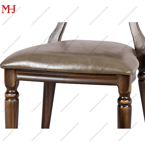 Aluminum wooden retro appearance banquet dining chair 11