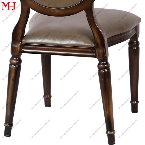 Aluminum wooden retro appearance banquet dining chair 12