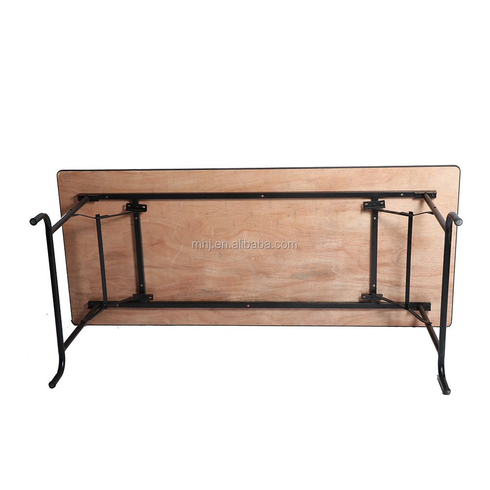 MHJ furniture - Global Hot Sale Durable Plywood Pvc Folding Rectangle Banquet Table Tables 14