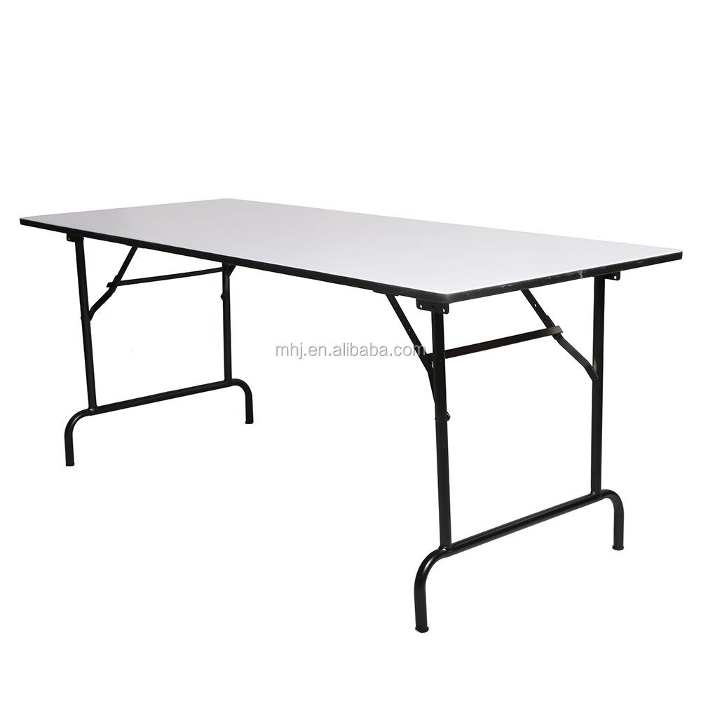 MHJ furniture - Global Hot Sale Durable Plywood Pvc Folding Rectangle Banquet Table Tables 1