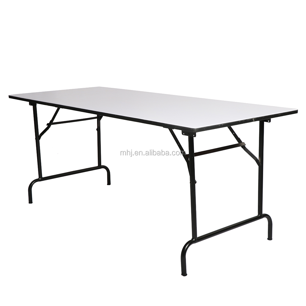 MHJ furniture - Global Hot Sale Durable Plywood Pvc Folding Rectangle Banquet Table Tables 9