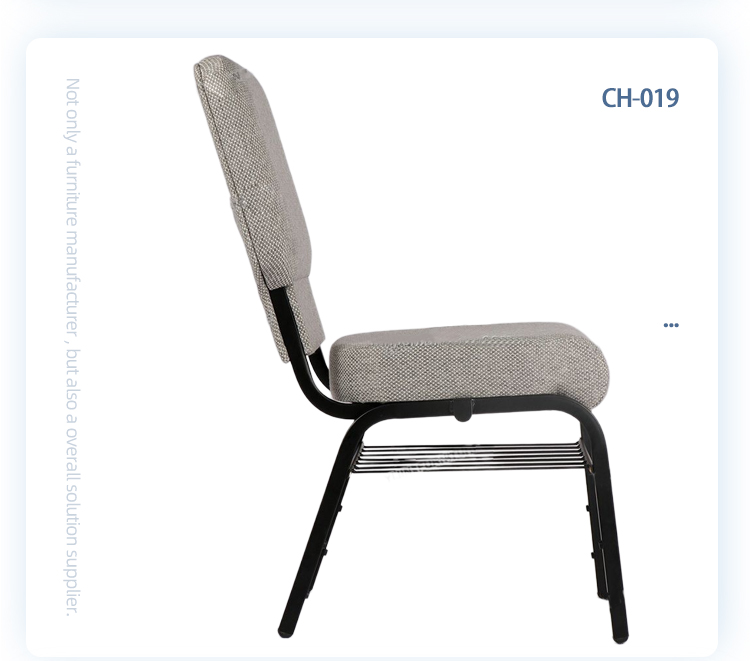 Stacking upholstered interlocking used padded grey auditorium church chair with back pocket