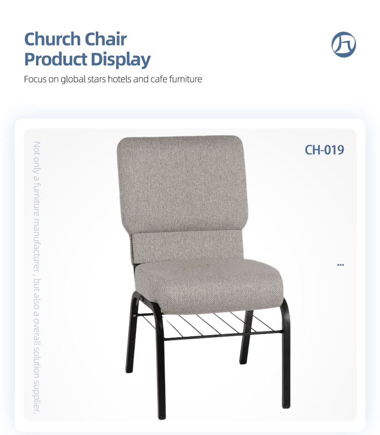 Stacking upholstered interlocking used padded grey auditorium church chair with back pocket