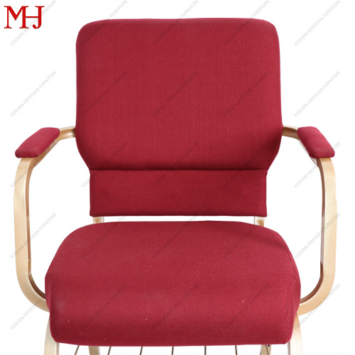 Stackable metal church chairs with armrests for factory export 10