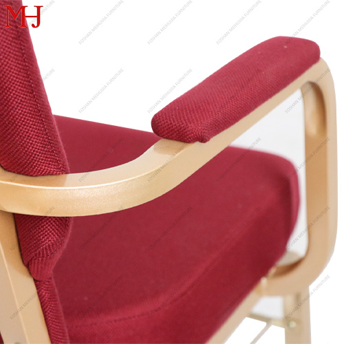 Stackable metal church chairs with armrests for factory export 11