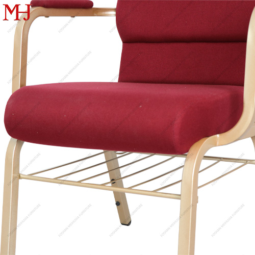 Stackable metal church chairs with armrests for factory export 12