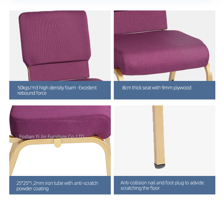 Interlocking cheap wholesale iron stacking chairs for church halls