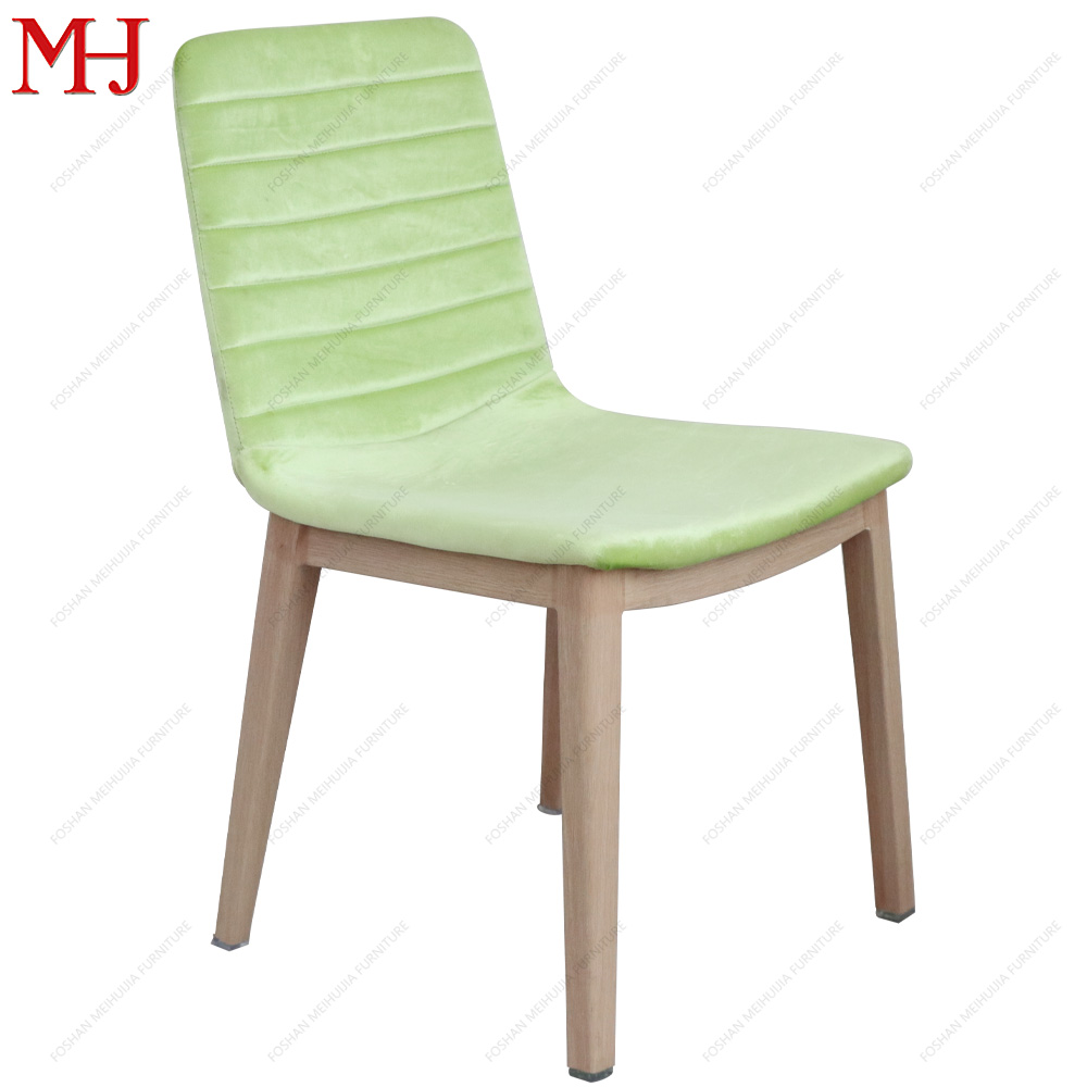 Factory hot selling luxury aluminum frame imitation wood grain chair with fabric cover for hotel meetings and restaurant 9