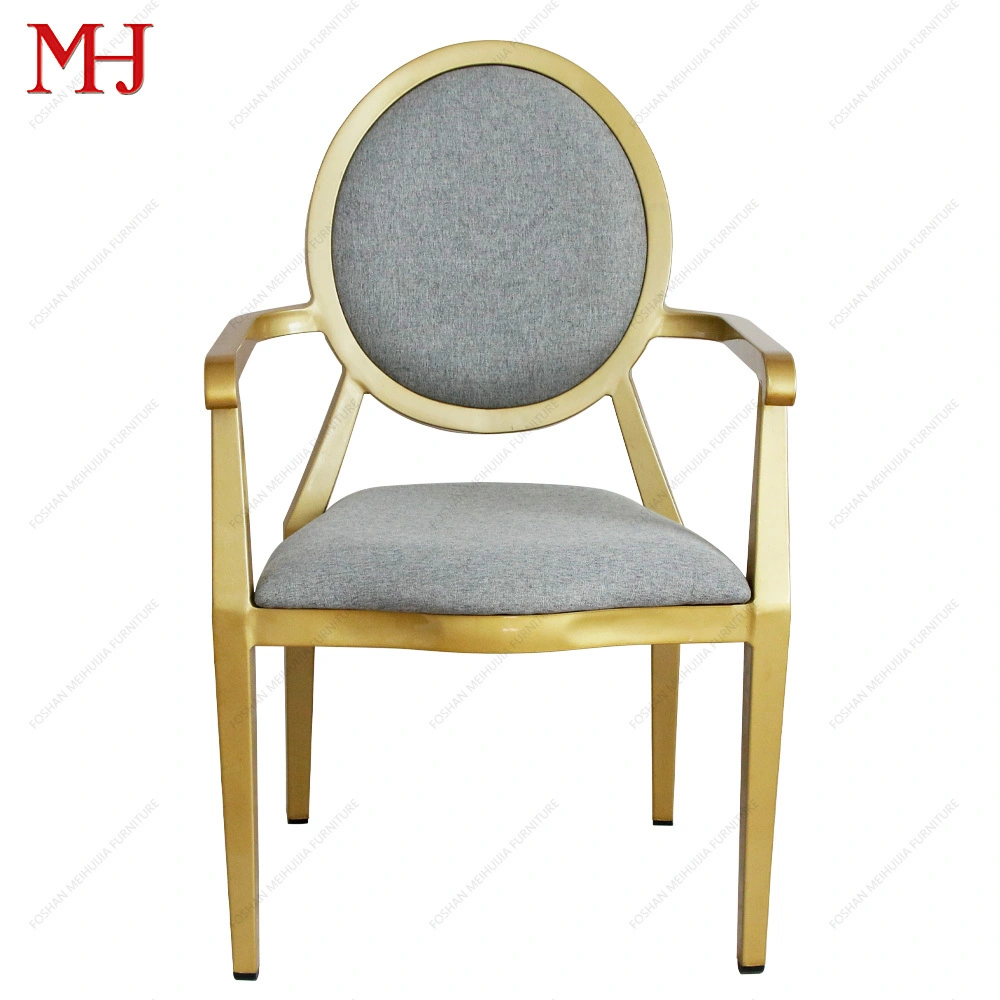Manufacturer direct sales hotel restaurant metal dining chairs with banquet and event armrests 1