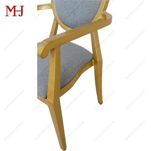 Manufacturer direct sales hotel restaurant metal dining chairs with banquet and event armrests 12