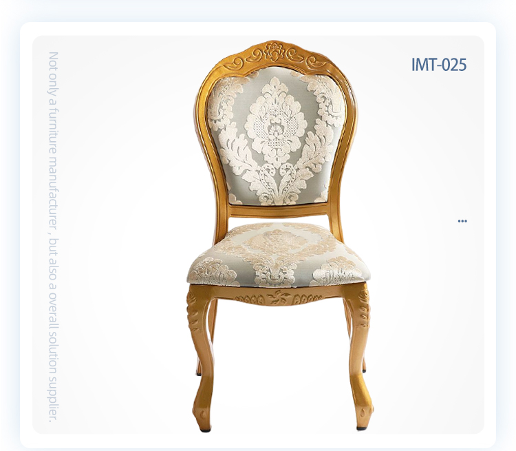 Luxury stackable upholstery dining chairs royal gold Imitated wooden wedding banquet chair