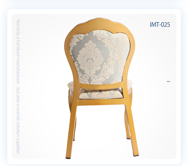 Luxury stackable upholstery dining chairs royal gold Imitated wooden wedding banquet chair