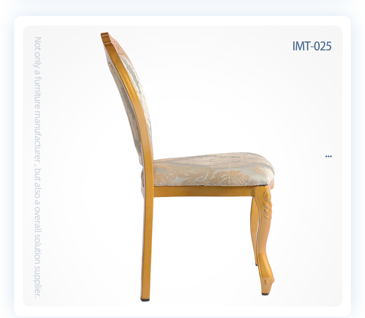 Luxury stackable upholstery dining chairs royal gold Imitated wooden wedding banquet chair