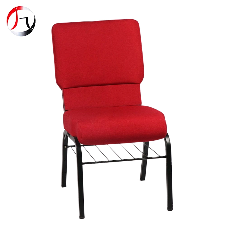 MHJ furniture - Cheap Price Metal Frame Red Church Chairs Stackable Church Hall Chair 1