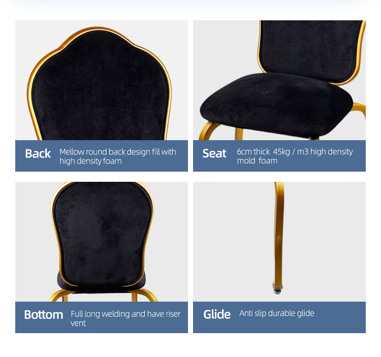 high quality aluminum motion flex back banquet chair for hotel