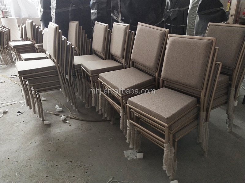 MHJ furniture - Aluminum Stackable Cross Back Gold Hotel Furniture Banquet Chair For Wedding Event Wedding chair 17