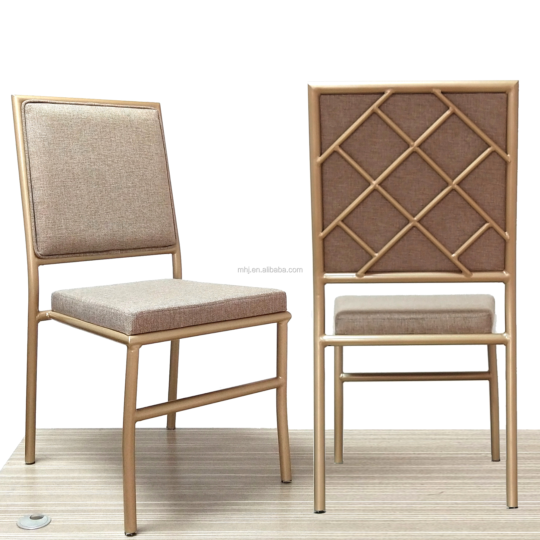 MHJ furniture - Aluminum Stackable Cross Back Gold Hotel Furniture Banquet Chair For Wedding Event Wedding chair 8