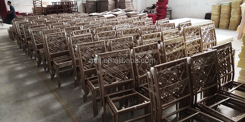 MHJ furniture - Aluminum Stackable Cross Back Gold Hotel Furniture Banquet Chair For Wedding Event Wedding chair 15