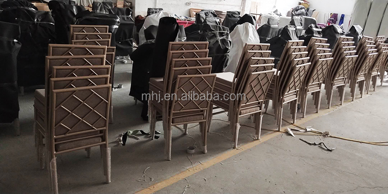 MHJ furniture - Aluminum Stackable Cross Back Gold Hotel Furniture Banquet Chair For Wedding Event Wedding chair 18
