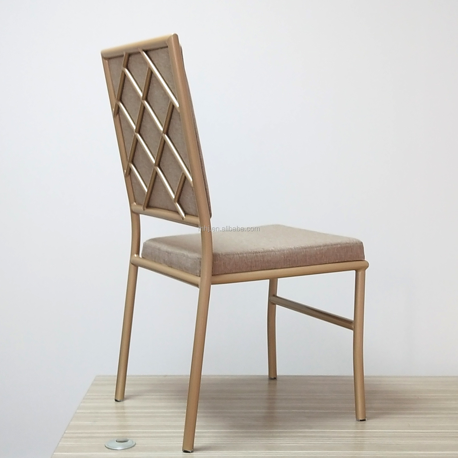 MHJ furniture - Aluminum Stackable Cross Back Gold Hotel Furniture Banquet Chair For Wedding Event Wedding chair 9