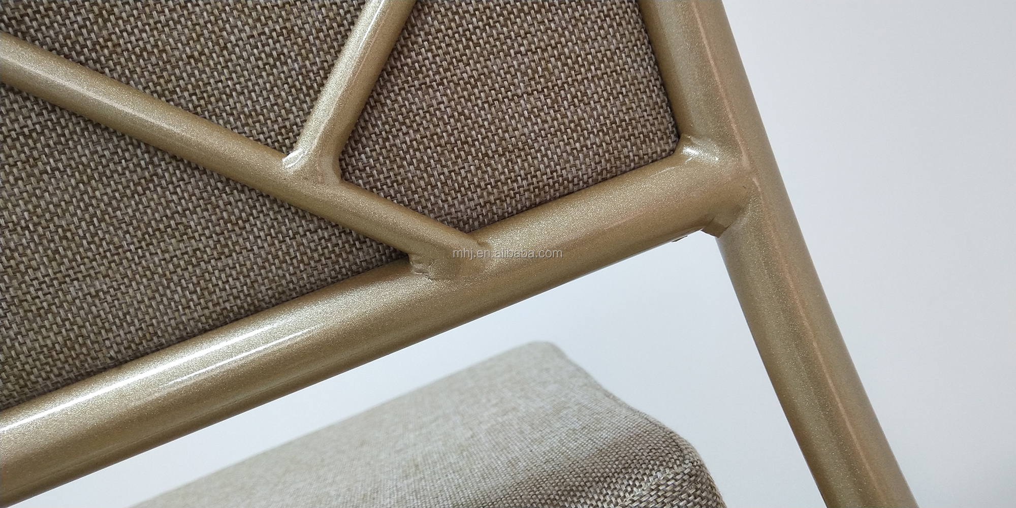 MHJ furniture - Aluminum Stackable Cross Back Gold Hotel Furniture Banquet Chair For Wedding Event Wedding chair 11