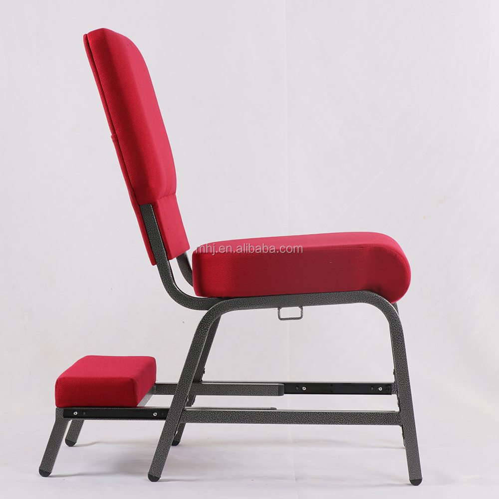 MHJ furniture - Logo Design Cheap Used Interlocking Stackable Red Church Prayer Chair With Kneeler Church chair 10
