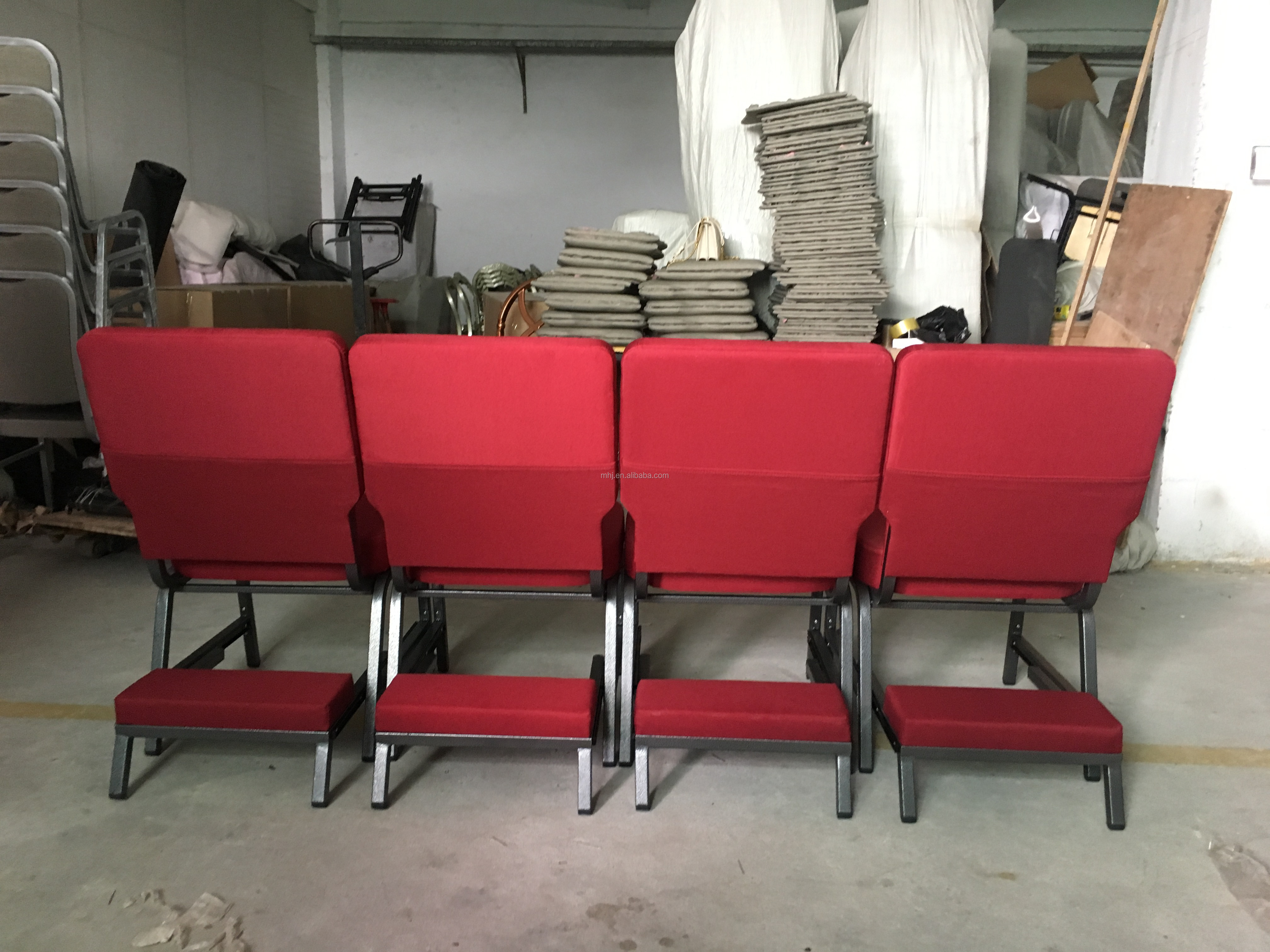 MHJ furniture - Logo Design Cheap Used Interlocking Stackable Red Church Prayer Chair With Kneeler Church chair 19