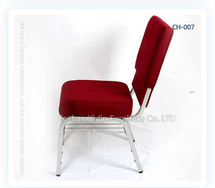 Wholesale burgundy fabric auditorium church chair with envelope holder