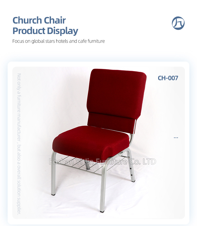 Wholesale burgundy fabric auditorium church chair with envelope holder