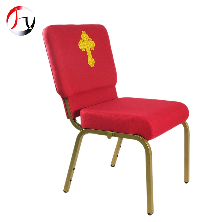 MHJ furniture - Wholesale Custom Red Classical Interlocking Church Auditorium Chair With Logo Church chair 1