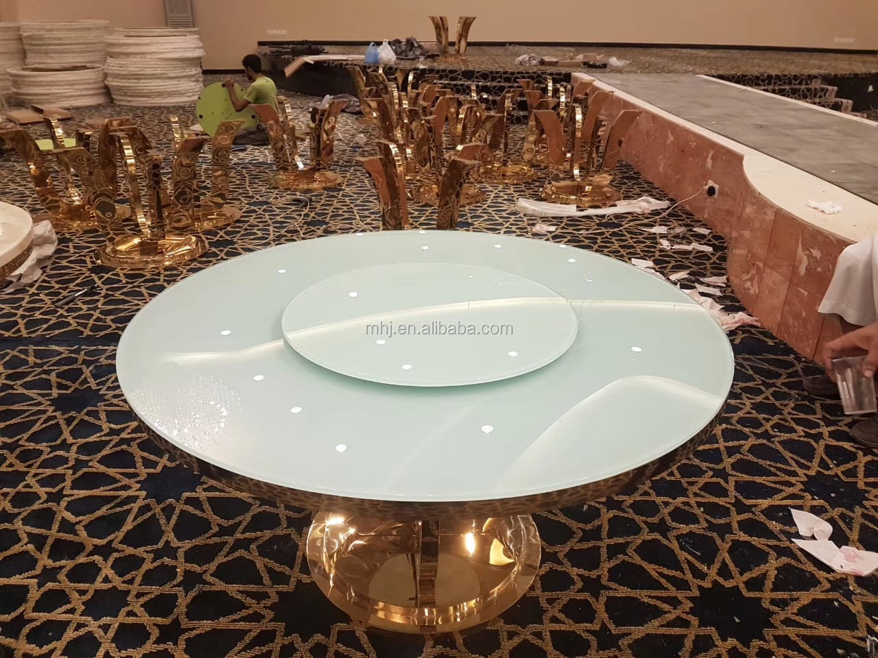 MHJ furniture - Luxury Modern Nordic Italian Rectangle Marble Stainless Steel Dining Table Stainless steel chair and table 19