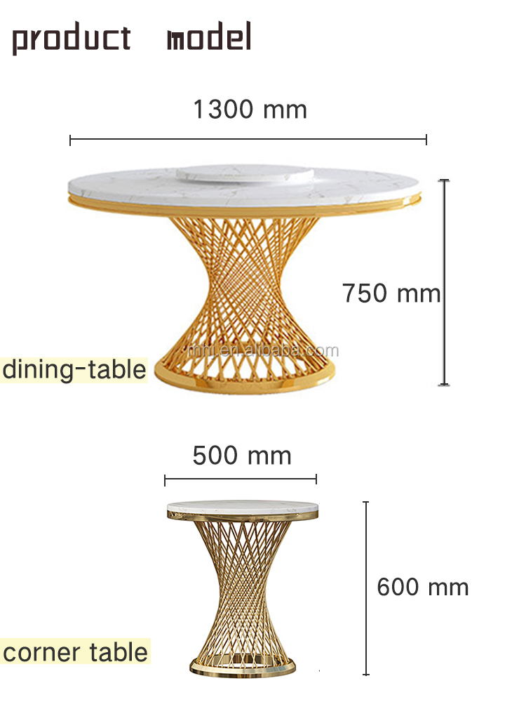 MHJ furniture - Luxury Modern Nordic Italian Rectangle Marble Stainless Steel Dining Table Stainless steel chair and table 14