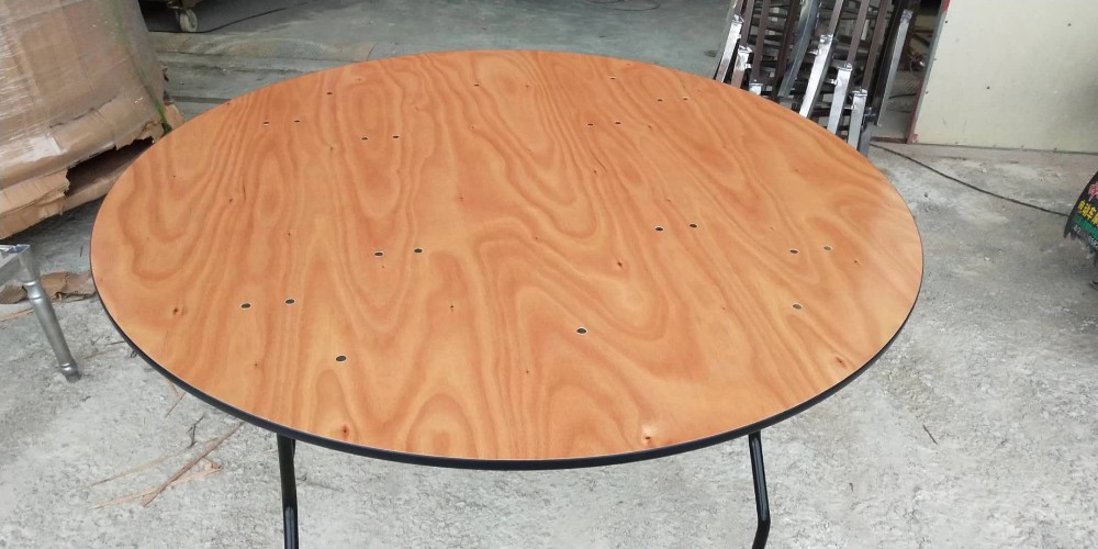 MHJ furniture - Plywood Folding Wooden 60 Inch Round Restaurant Hotel Banquet Hall Table 12