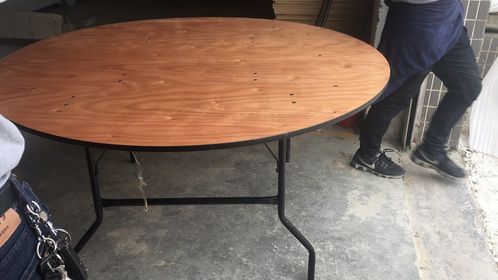 MHJ furniture - Plywood Folding Wooden 60 Inch Round Restaurant Hotel Banquet Hall Table 9