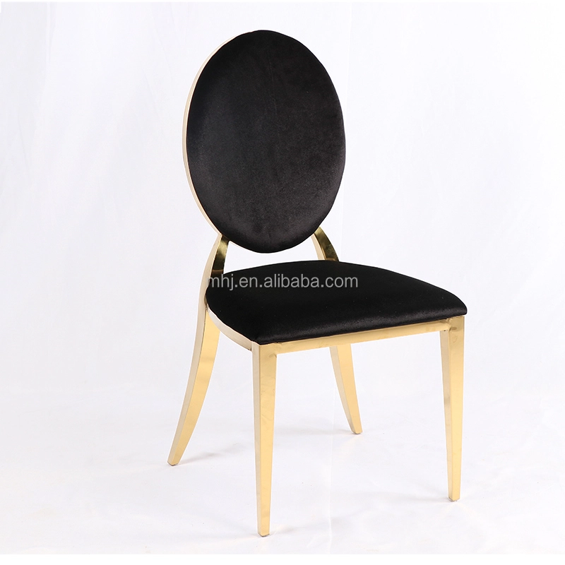 MHJ furniture - Wholesale Classic Round Back Banquet Chair Gold Stainless Steel Dining Wedding Chairs Stainless steel chair and table 1