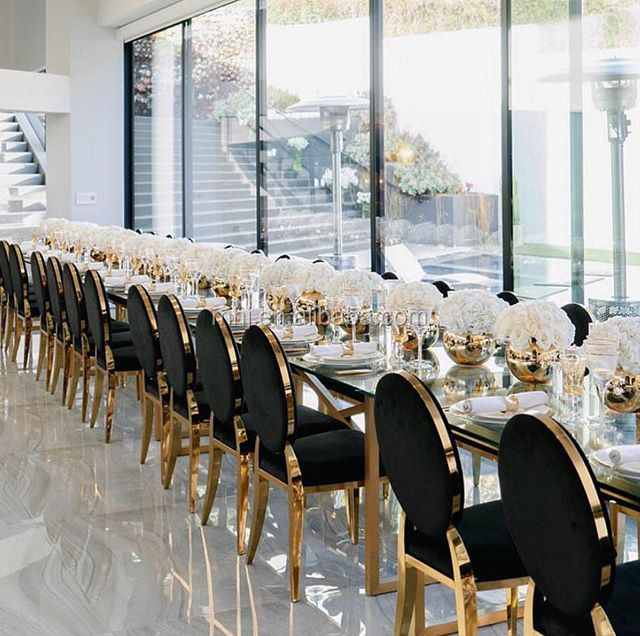 Wholesale Classic Round Back Banquet Chair Gold Stainless Steel Dining Wedding Chairs