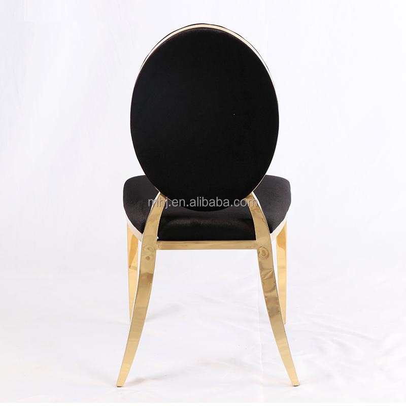 Wholesale Classic Round Back Banquet Chair Gold Stainless Steel Dining Wedding Chairs