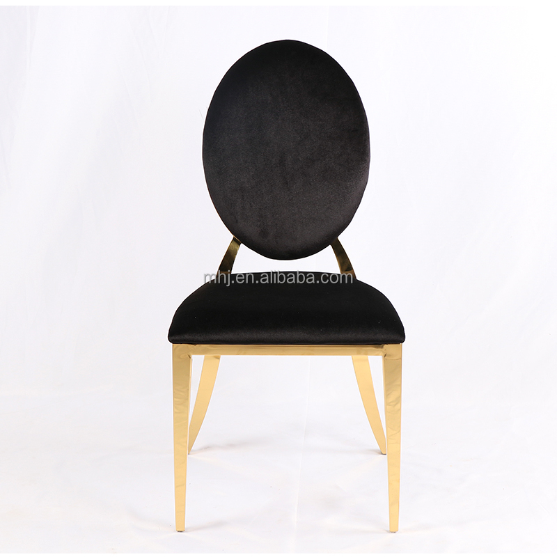 Wholesale Classic Round Back Banquet Chair Gold Stainless Steel Dining Wedding Chairs