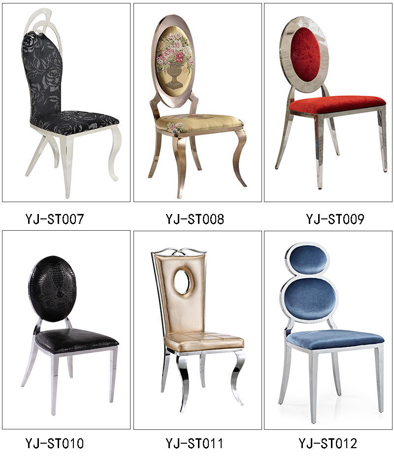 MHJ furniture - Wholesale Classic Round Back Banquet Chair Gold Stainless Steel Dining Wedding Chairs Stainless steel chair and table 18