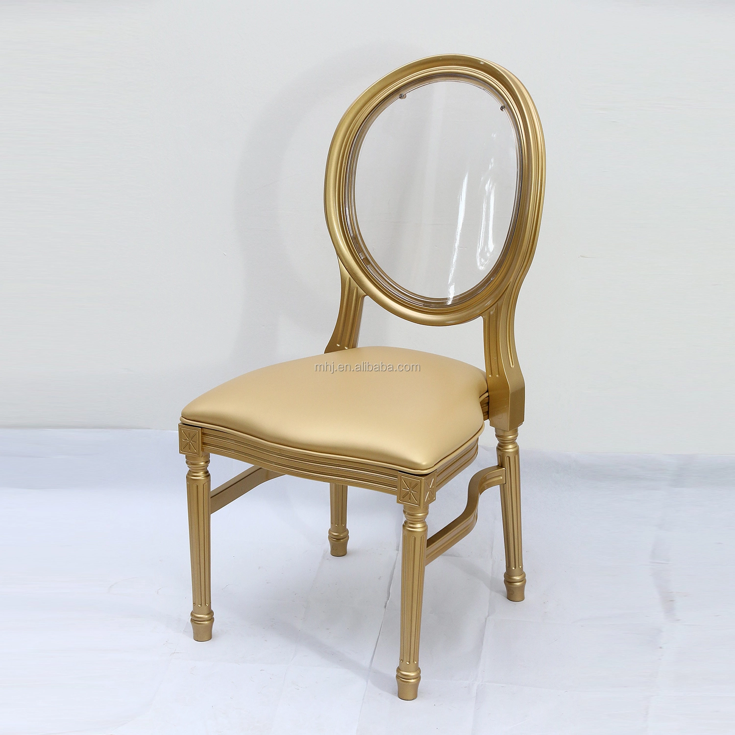 Customized MHJ furniture - French Style Resin Plastic Chairs Gold Luxury Louis Wedding Event Chair  | MHJ furniture 1