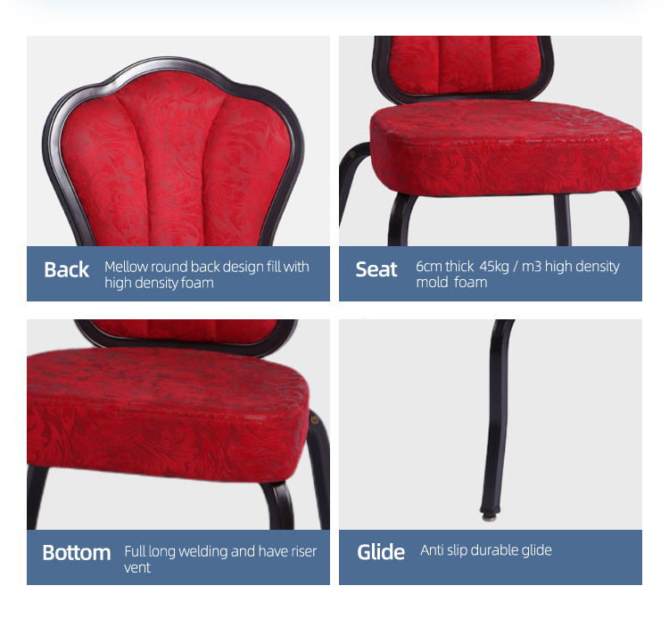 Wholesale hall wedding hotel metal stackable shaking back banquet chairs for sale