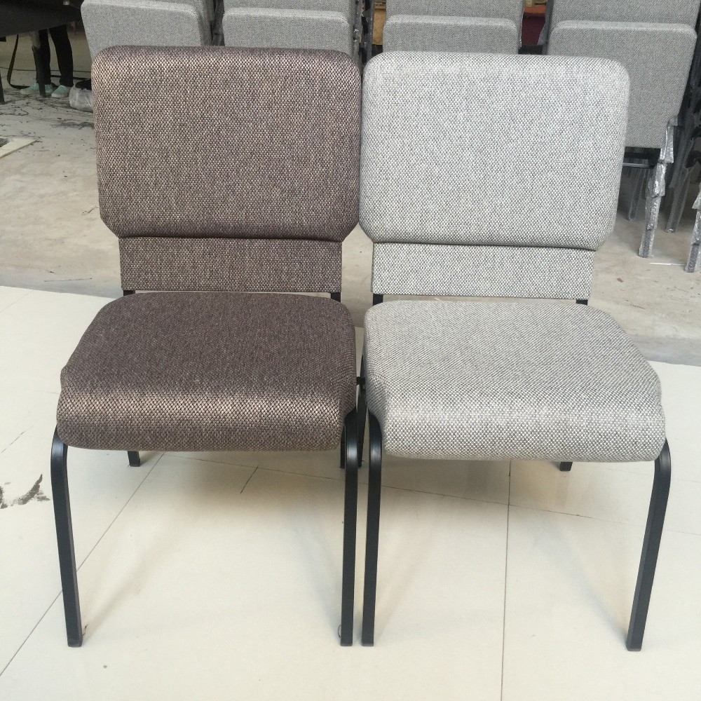 MHJ furniture - Grey Fabric Interlocking Church Chair With Bookrack Church chair 14