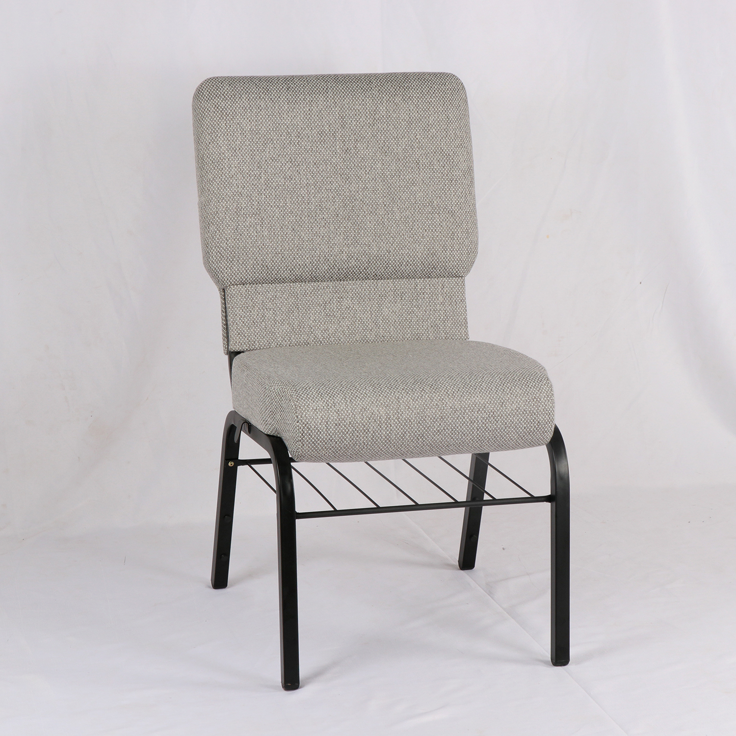 MHJ furniture - Grey Fabric Interlocking Church Chair With Bookrack Church chair 8
