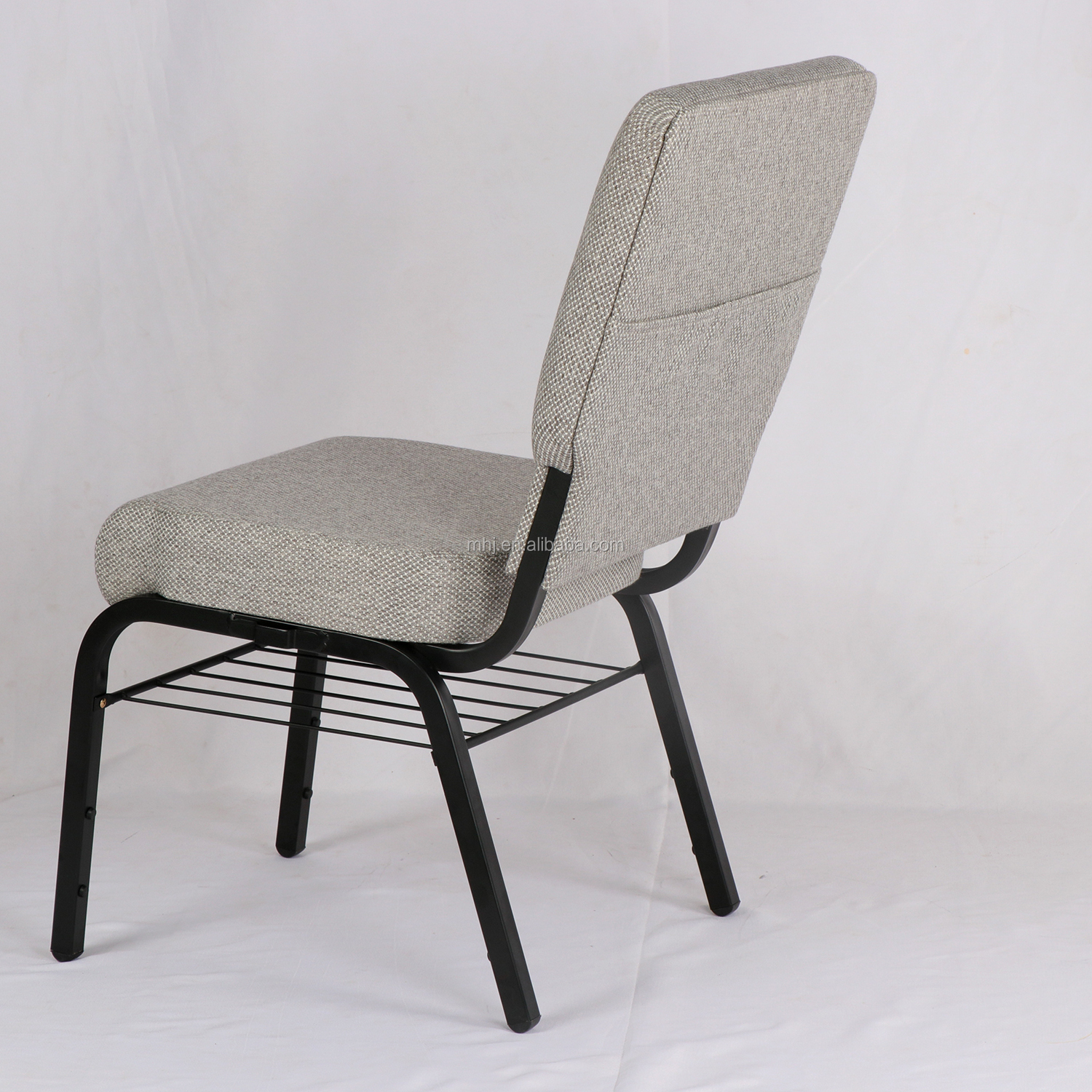MHJ furniture - Grey Fabric Interlocking Church Chair With Bookrack Church chair 20